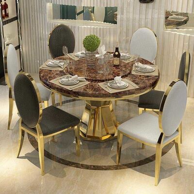 İyi bir fiyat. Home Luxury Dining Table And Chairs 1.5 Meter Diameter Round Dining Table çevrimiçi
