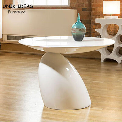 İyi fiyat Fiberglass Oval Shaped Coffee Side Table Living Room Tea Table White Color çevrimiçi