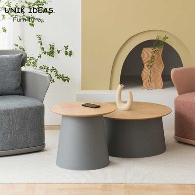 İyi fiyat Round Top MDF Coffee Table PP Plastic Base Home Side Center Table çevrimiçi